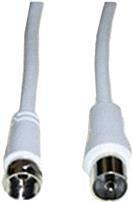 Actual product image E+P FK 15 1.5m F plug coax jack White coaxial cable (85 dB, Antenna cable)