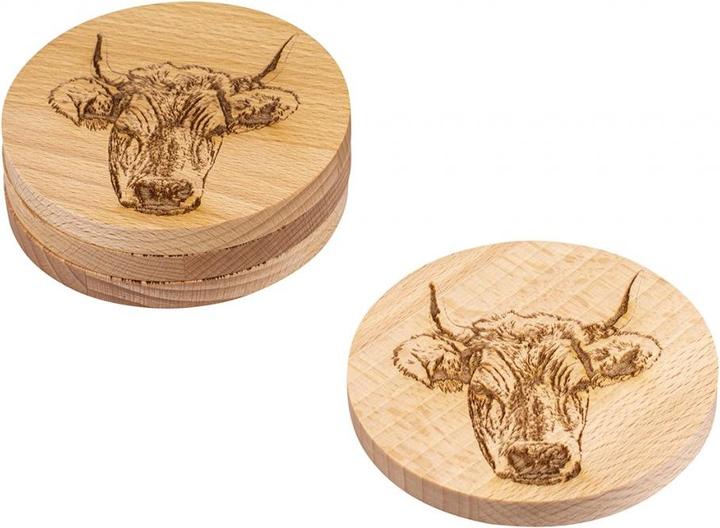 Image du produit Kadastar HolzUntersetzer HornkuhBuche, Ø 10 cm, 4erSet (4 x)