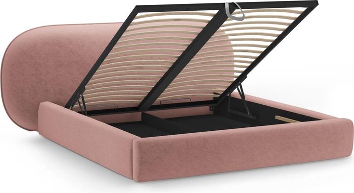 Actual product image Micadoni Storage Bed With Headboard, "Ovalo", Pink, 234x270x96 Made in Europe (180 x 200 cm)