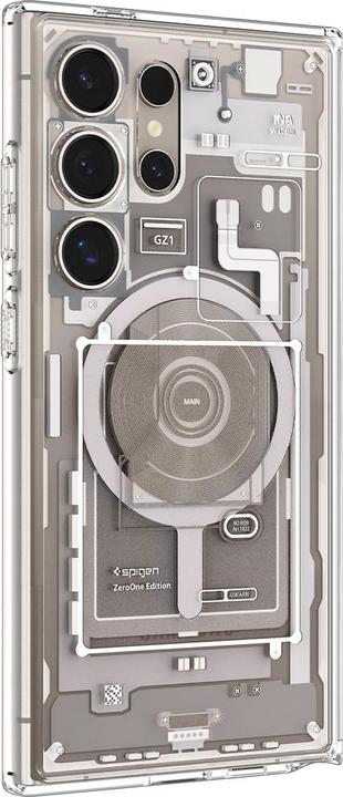 Actual product image Spigen Ultra Hybrid Metal Ring Zero One (MagFit) Galaxy S24 Ultra Case, Natural Titanium (Samsung Galaxy S24 Ultra)