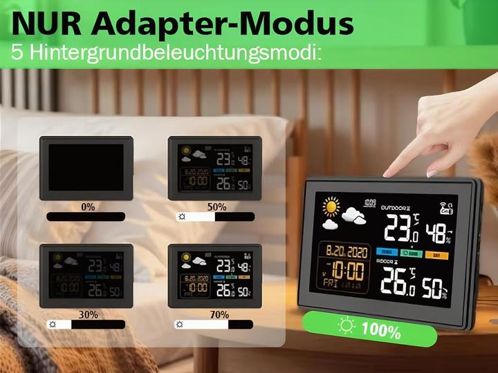 Produktbild Vonivi Wetterstation mit Funkuhr und Aussensensor