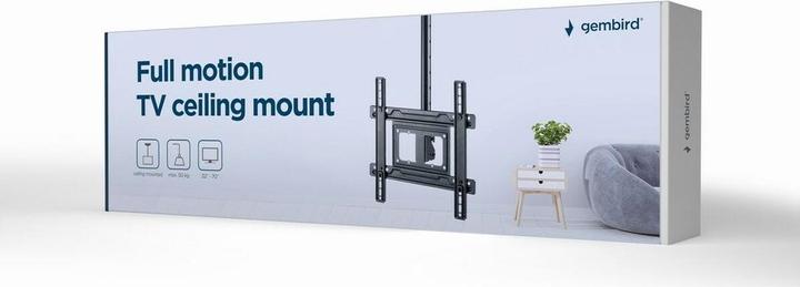 Immagine prodotto Gembird CM-70ST-01 Supporto a soffitto per TV completamente mobile 32 - 70 50 kg (Soffitto, 50 kg, 32" - 70")