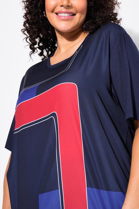Immagine prodotto Ulla Popken Maglia, parte anteriore in raso, classica, girocollo, manica 3/4 (42, 44)