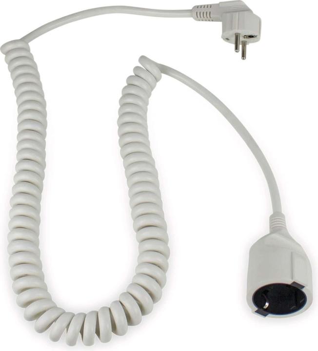 Actual product image As - Schwabe Protective contact spiral cable, white (4 m, CEE 7/3)