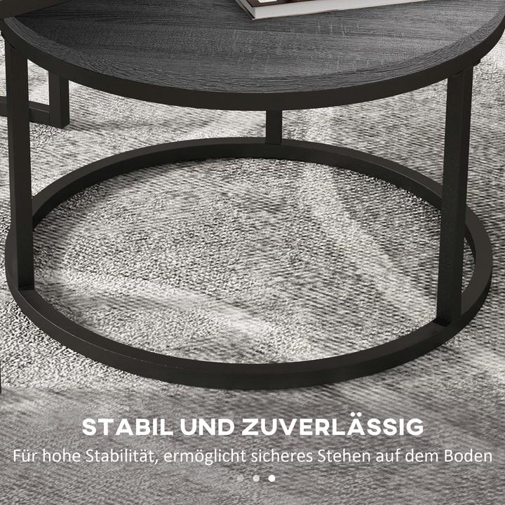 Image du produit Homcom Couchtisch Set MDF, Metall Schwarz