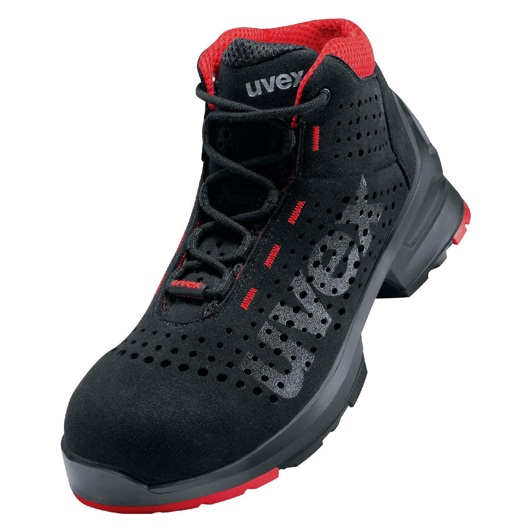 Uvex Safety, Werkschoenen, 1 Laars S1 85477 Zwart, Rood Breedte 10 Maat 44 (S1, 44)