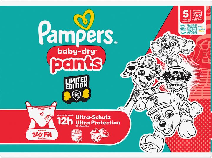 Actual product image Pampers Baby-Dry Pants Paw Patrol (Size 5, Monthly box, 160 pcs.)