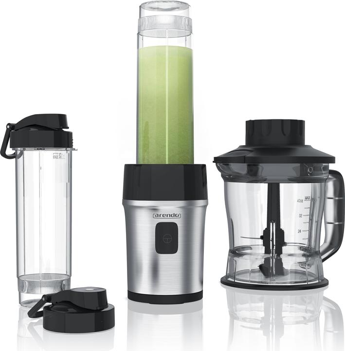 Immagine prodotto Arendo Impastatrice 700 W, frullatore e tritatutto in acciaio inox 1,2L 2IN1 incl. 2x vasi per frullatore (1200 ml, 700 W)