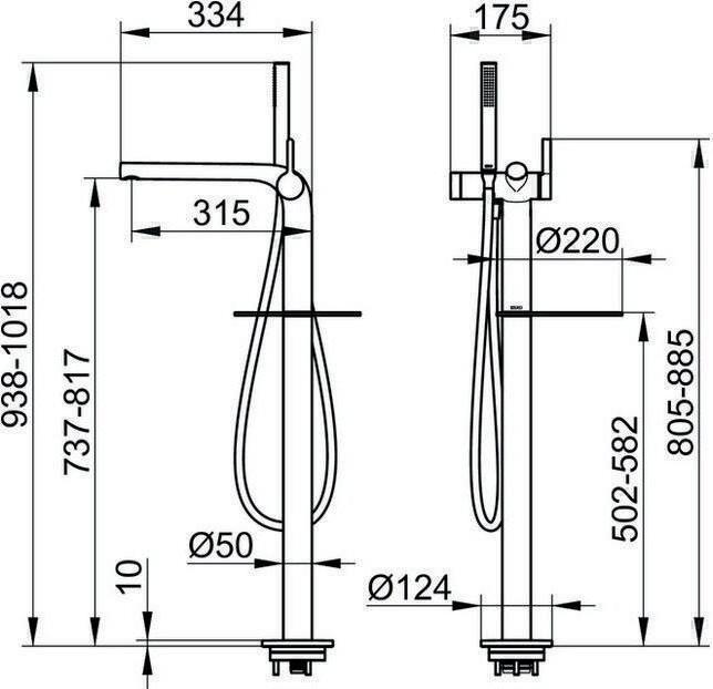 Keuco Eéngreeps badmengkraan EDITION 400 vloerstaand vc