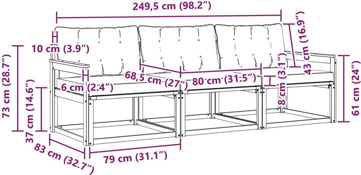 Produktbild vidaXL Outdoor-Sofa