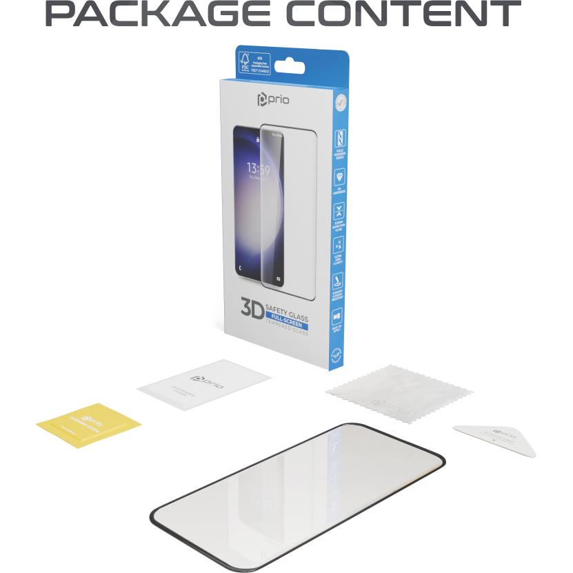 Thumbnail - prio 3D Panzerglas Displayschutz für Samsung S25+ schwarz (1 Stück, Samsung Galaxy S25+), Smartphone Schutzfolie, Schwar...