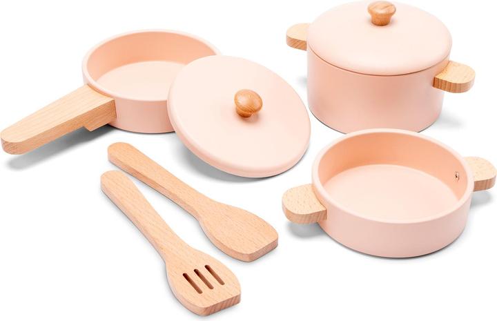 Immagine prodotto New Classic Toys Set di padelle in legno rosa