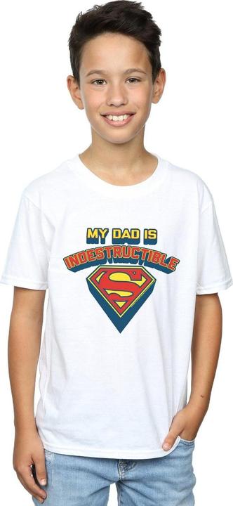 Actual product image Boys Superman My Dad Is Indestructible T-Shirt (140, 146)