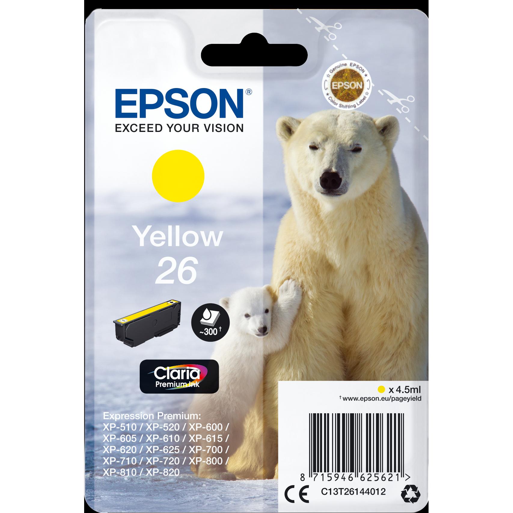 Epson, Druckerpatrone, 26 Claria Premium (Y)