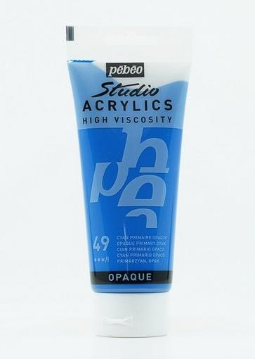 Actual product image Pebeo Studio Acrylics Fine Acrylic (Primary cyan blue opaque, 100 ml)