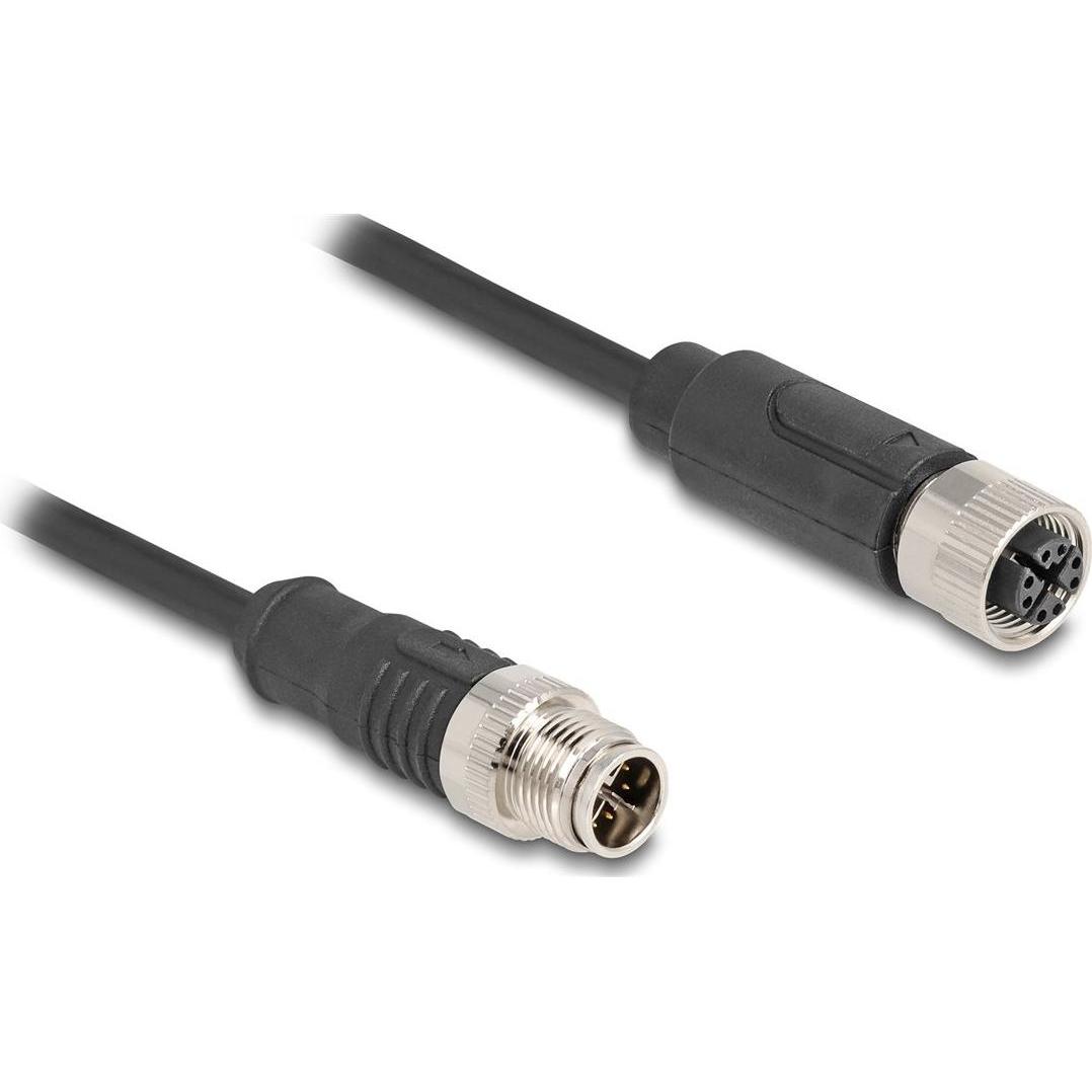 Delock Cavo M12 con codice X da spina a 8 pin a presa PVC 2 m (S/FTP, CAT5e, 2 m), Cavo di rete