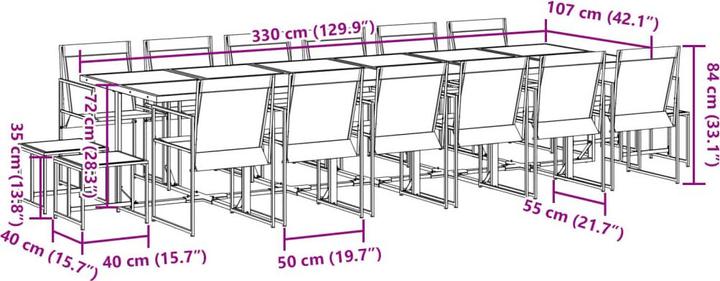 Produktbild vidaXL Garten Essgruppe