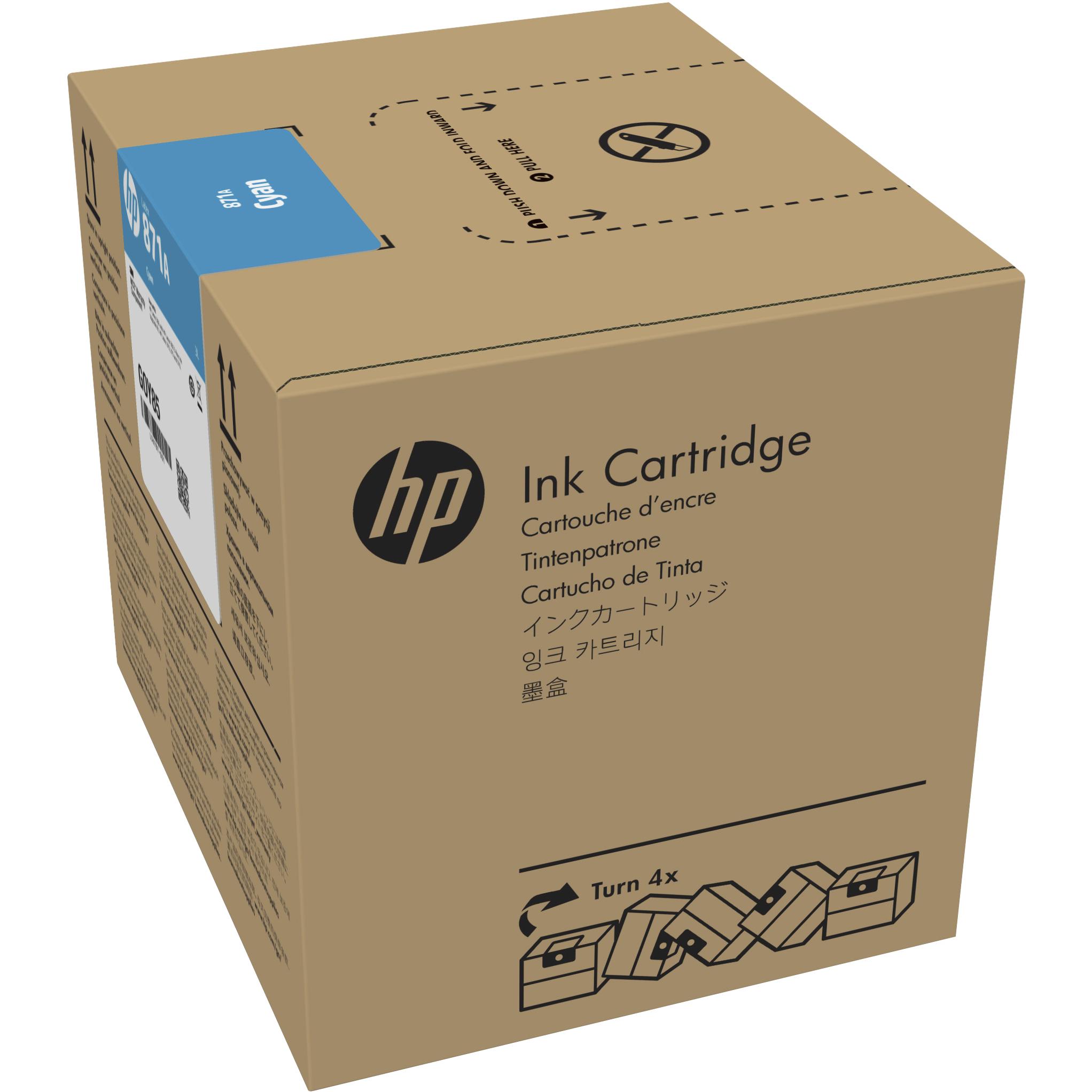 HP, Druckerpatrone, 871C - 3000 ml - Cyan - Original - Tintenpatrone (C)