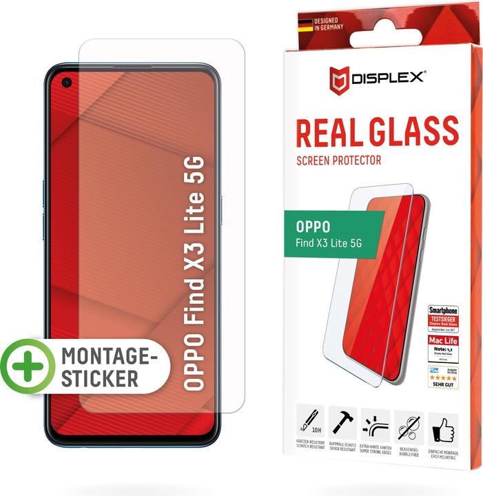 Produktbild Displex Real Glass, 2D Panzerglas (1 Stück, Oppo Find X3 Lite 5G)