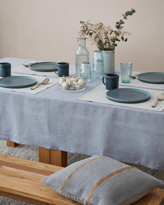 Image du produit Urbanara Tischdecke Tolosa, 140 cm x 2 m, Jeansblau (200 x 140 cm)