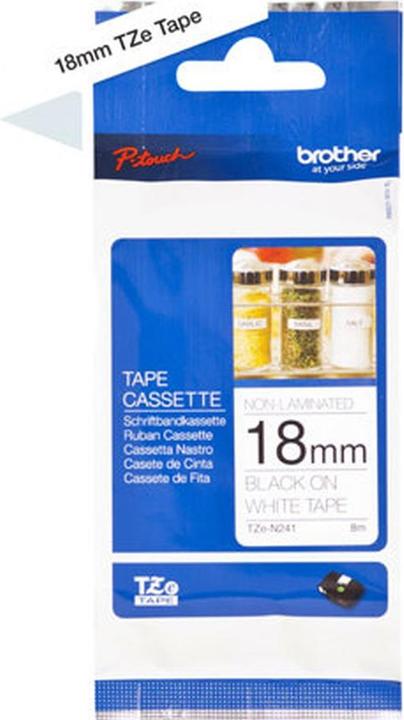 Produktbild Brother Beschriftungsband TZe-N241 Schwarz auf Weiss (1.80 cm, Weiss)