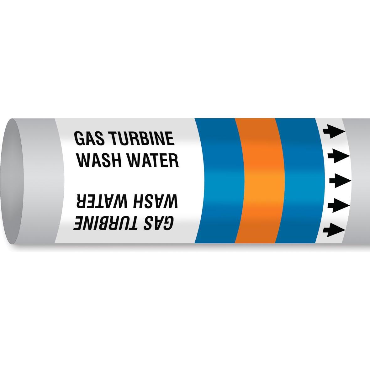 Brady, Segnaletica di sicurezza, B-7541, ISO 14726 IMO Pipe markers - Gas Turbine Wash Water (acqua dolce per il lavaggio delle