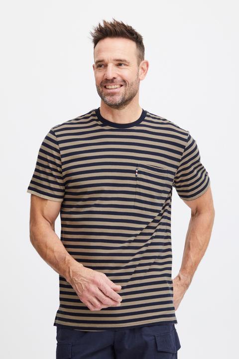 Actual product image FQ1924 FQTom SS stripe linnen blend tee 21900649 (L)