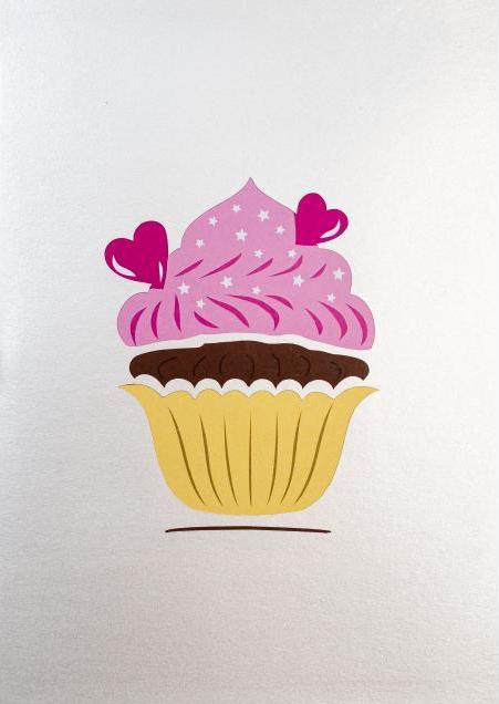 Produktbild Hervorragend 3D Pop-up Karte Cupcake weiss (1 Stk.)