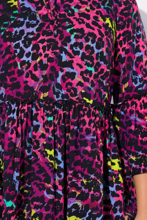 Produktbild Angel of Style Bluse, A-Linie, farbiger Leo-Print, Volants (48)