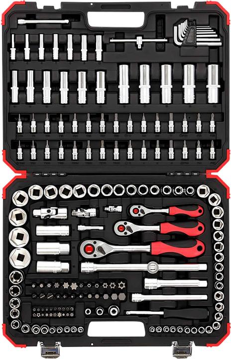 Gedore Red red Steckschlüsselsatz, 172-teilig, Mit Umschaltknarre, Ratschen, Steckschlüssel und Bitsatz (20 mm, 10 mm, 8 mm, 9 mm, 30 mm, 27 mm, 15 mm, 25 mm)