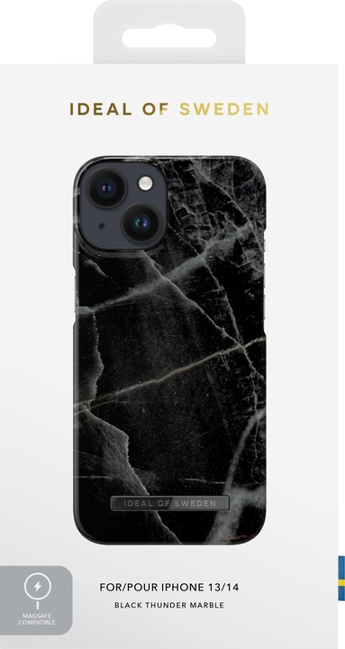 Actual product image iDeal Of Sweden Designer cover with MAGSAFE Black Thunder (Apple iPhone 14, Apple iPhone 13)