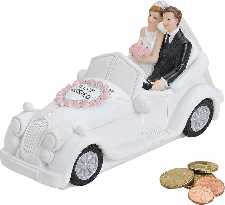 Produktbild G. Wurm Spardose Hochzeitsauto 7 x 16 x 9 cm (8 x 9 x 15.5 cm)