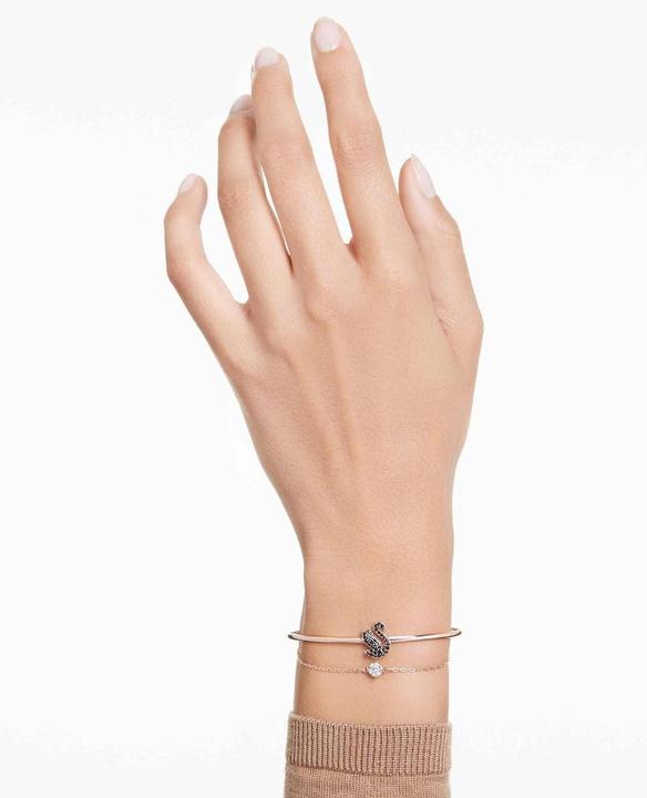 Actual product image Swarovski Iconic Swan Bangle Swan Black Rose Gold (Swarovski Metal)