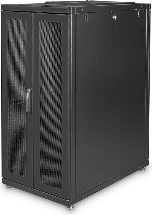 Immagine prodotto Digitus Armadio per server 48.3cm 19inch 26U nero H1280mmxW600mmxD1000mmm porta perforata incl. 28xmount... (26 HE, Rack da 19 pollici)