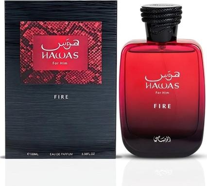 Rasasi Hawas Fire Eau De Parfum for Men 100ml 3.4oz - Bold Arabian Perfume (Eau de Parfum, 100 ml)