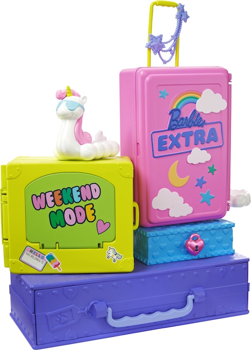 Produktbild Barbie Extra Minis Set inkl. Puppe (pinke Haare) & Haustiere