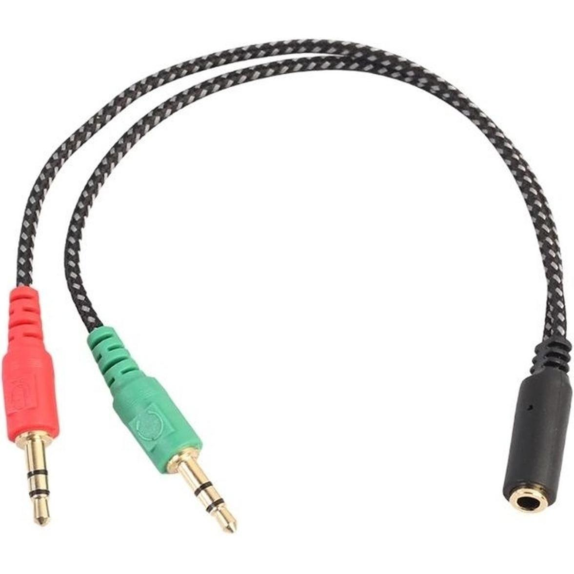 Gequdio Headset-Anschlusskabel 2x3,5mm Buchsen geeignet für PC, Headset Zubehör
