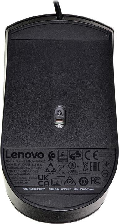Actual product image Lenovo GX30M39704 Mouse Ambidextrous USB Type-A 1600 DPI (Cable)