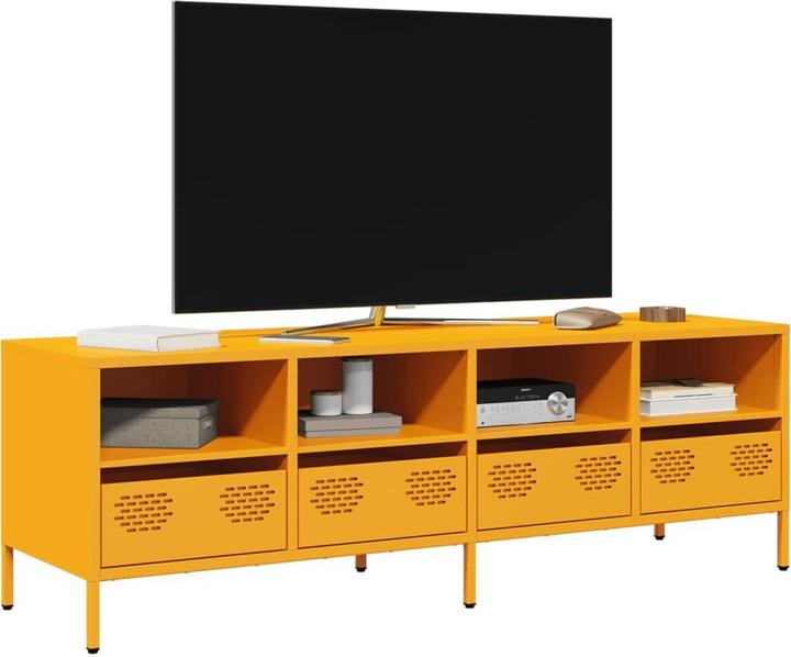 Produktbild vidaXL TV Schrank Lowboard Fernsehschrank Fernsehtisch Kaltgewalzter Stahl (135 x 39 x 43.5 cm)