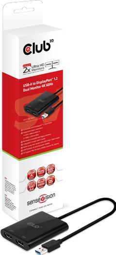 Produktbild Club 3D CSV-1477 USB A auf DisplayPort (DP, 9.30 cm)