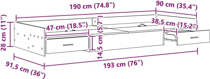 Image du produit vidaXL Plattformbett (80 x 200 cm)
