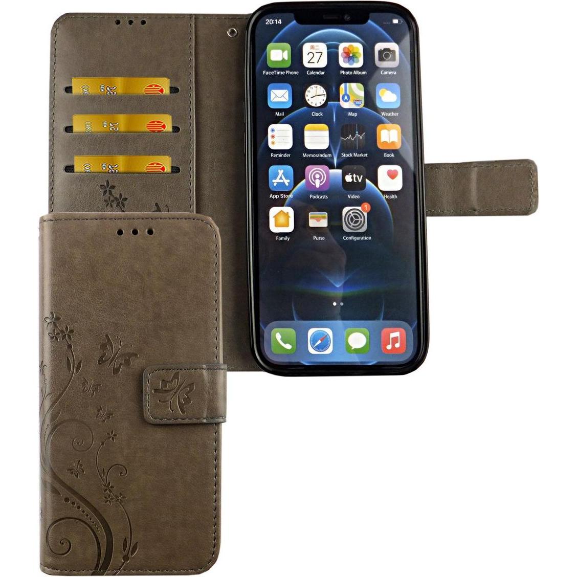 König Design Hülle Handy Schutz für Apple iPhone 12 Mini Case Cover Tasche Wallet Etui Bumper (Apple iPhone 12 mini), Sm...