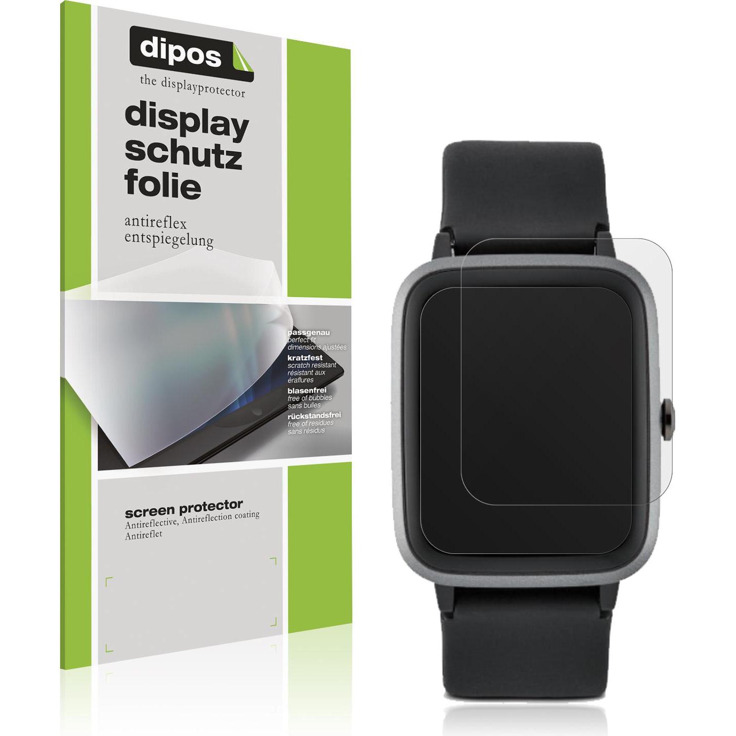 Dipos Displayschutzfolie Antireflex, Smartwatch Schutzfolie, Transparent