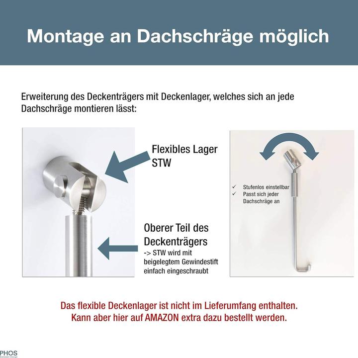 Produktbild Phos Gebogene Duschvorhangstange Ø12 mm