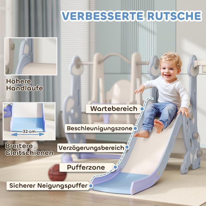 Image du produit Aiyaplay Kinderschaukel mit Rutsche Kunststoff Hellblau