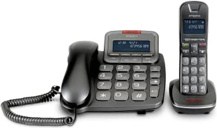Emporia DECT cordless phone with illuminated display, answering machine, large keys and speakerphone