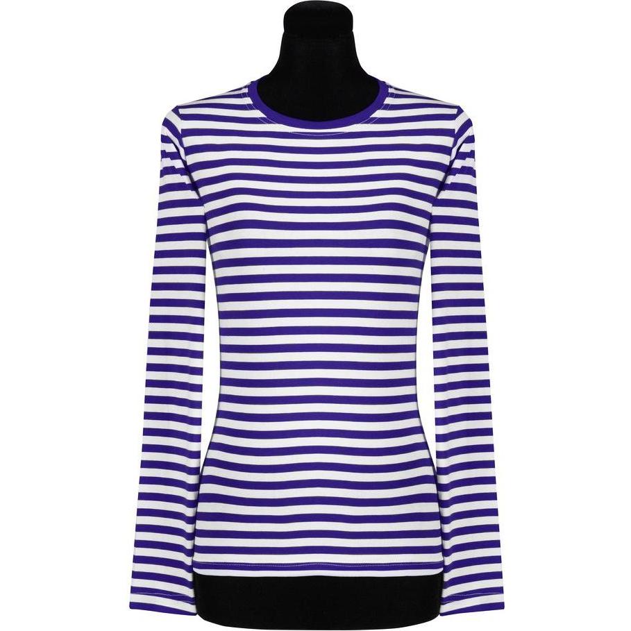 Thetru Damen Ringelshirt langarm blau-weiss – alltagstauglich (L)