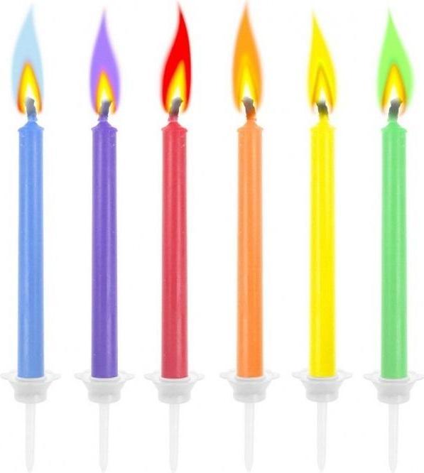 Image du produit Mk Trade Geburtstagskerzen, 6 Stück, bunte Flammen (6 x)