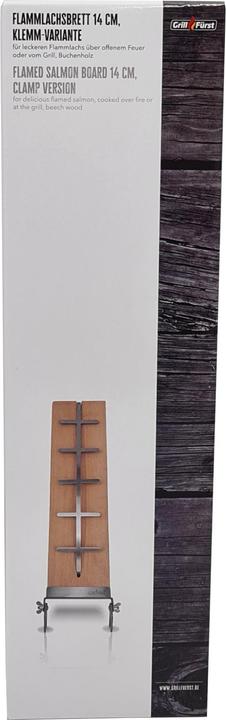 Actual product image Grillfürst Flame salmon board beech 140mm clamp variant IDD