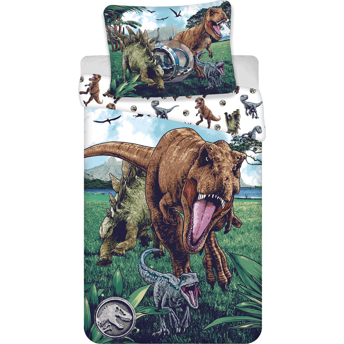 Tinisu, Kinderbettwäsche, Jurassic World Bettwäsche T-Rex - 140x200 cm weiche Baumwolle Kissen und Decke